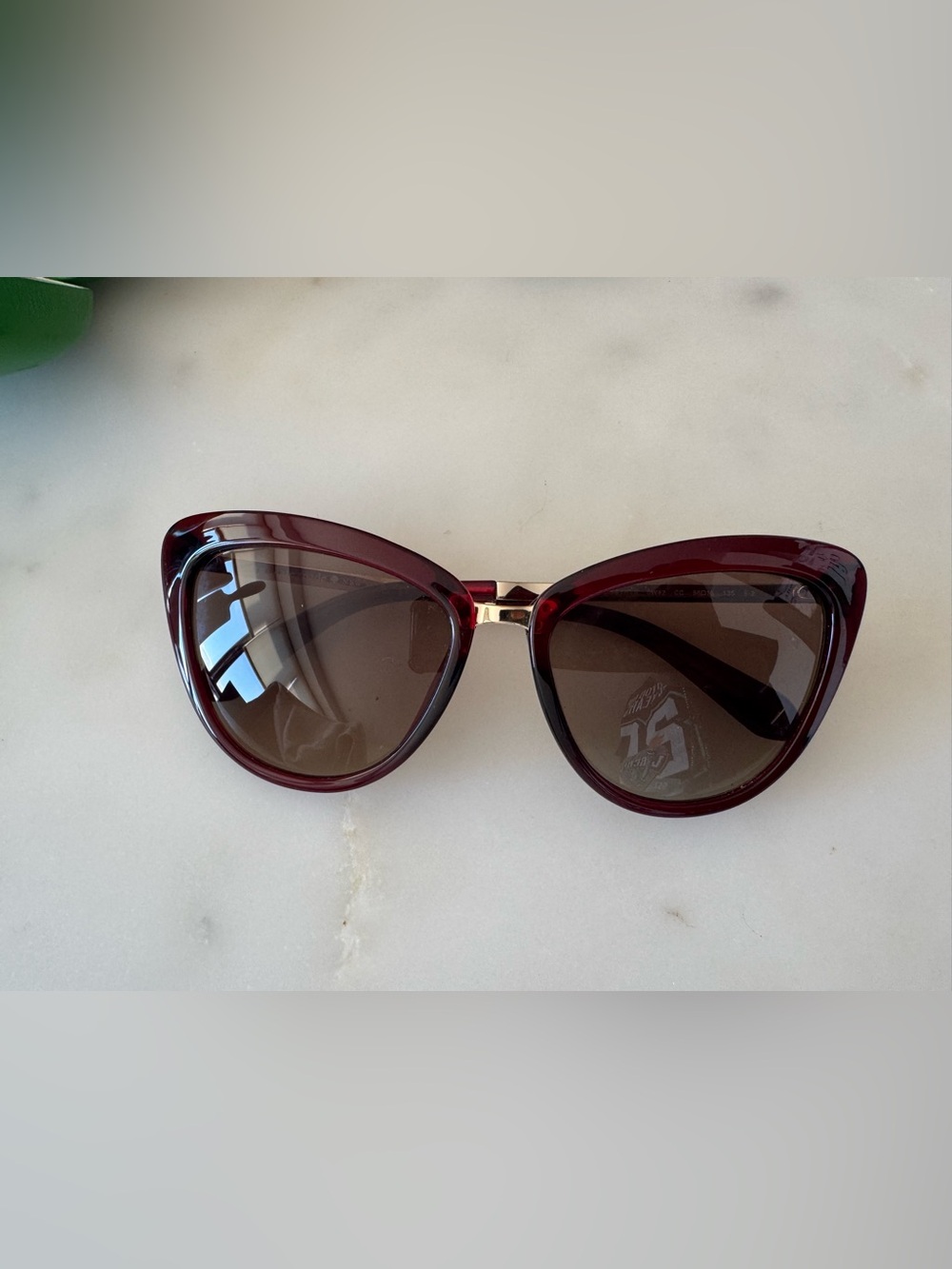 Kate Spade Burgundy Cat-Eye Sunglasses with Brown Lenses
